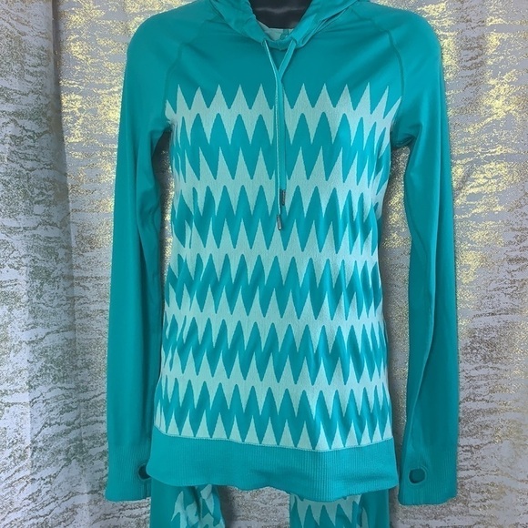 ROXY Green Dry Flight Tech Pullover Hoodie Shirt With Matching Legging Size S - Picture 7 of 12